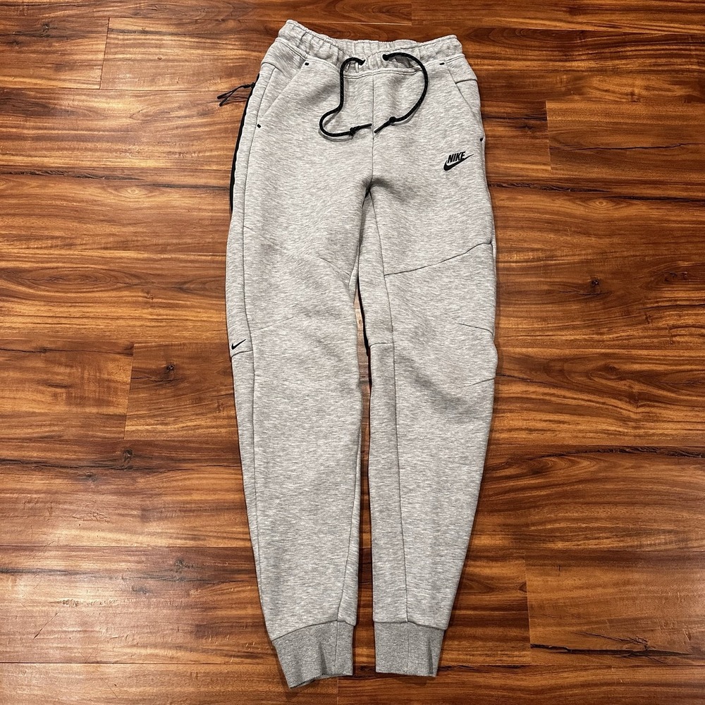 Nike Sweatpants Mens ST Gray Tall Fleece Joggers Zip Pocket Swoosh Logo Athletic